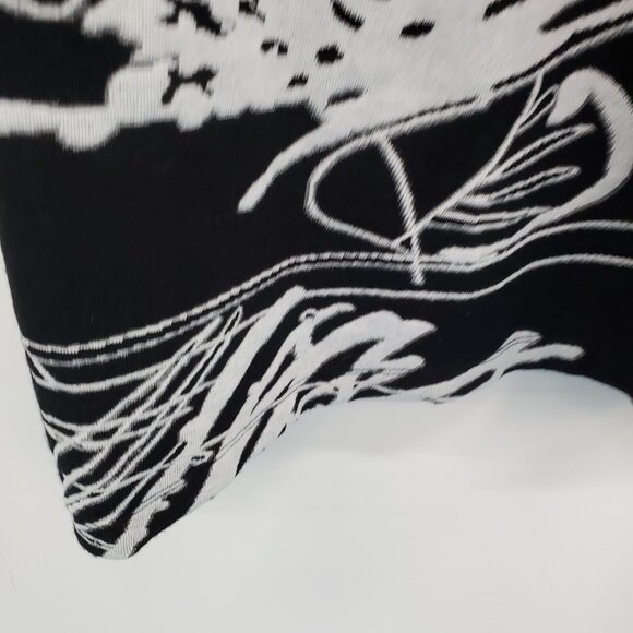 La El Couture Maxi Dress Size S Long Sleeve Cowl Neck Black White Whimsigoth - Picture 6 of 14